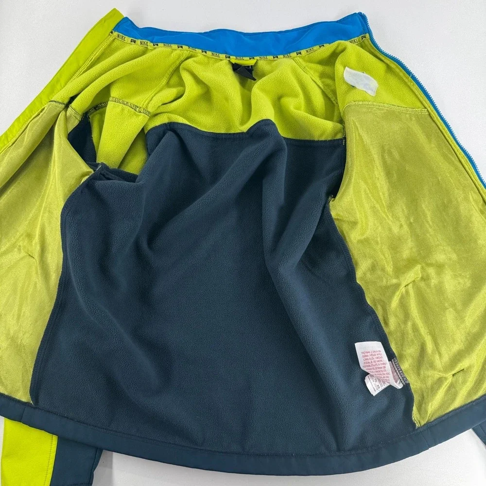 Nike Soft Shell Coat Jacket YOUTH Navy Blue Green Full Zip Lined SIZE XL
